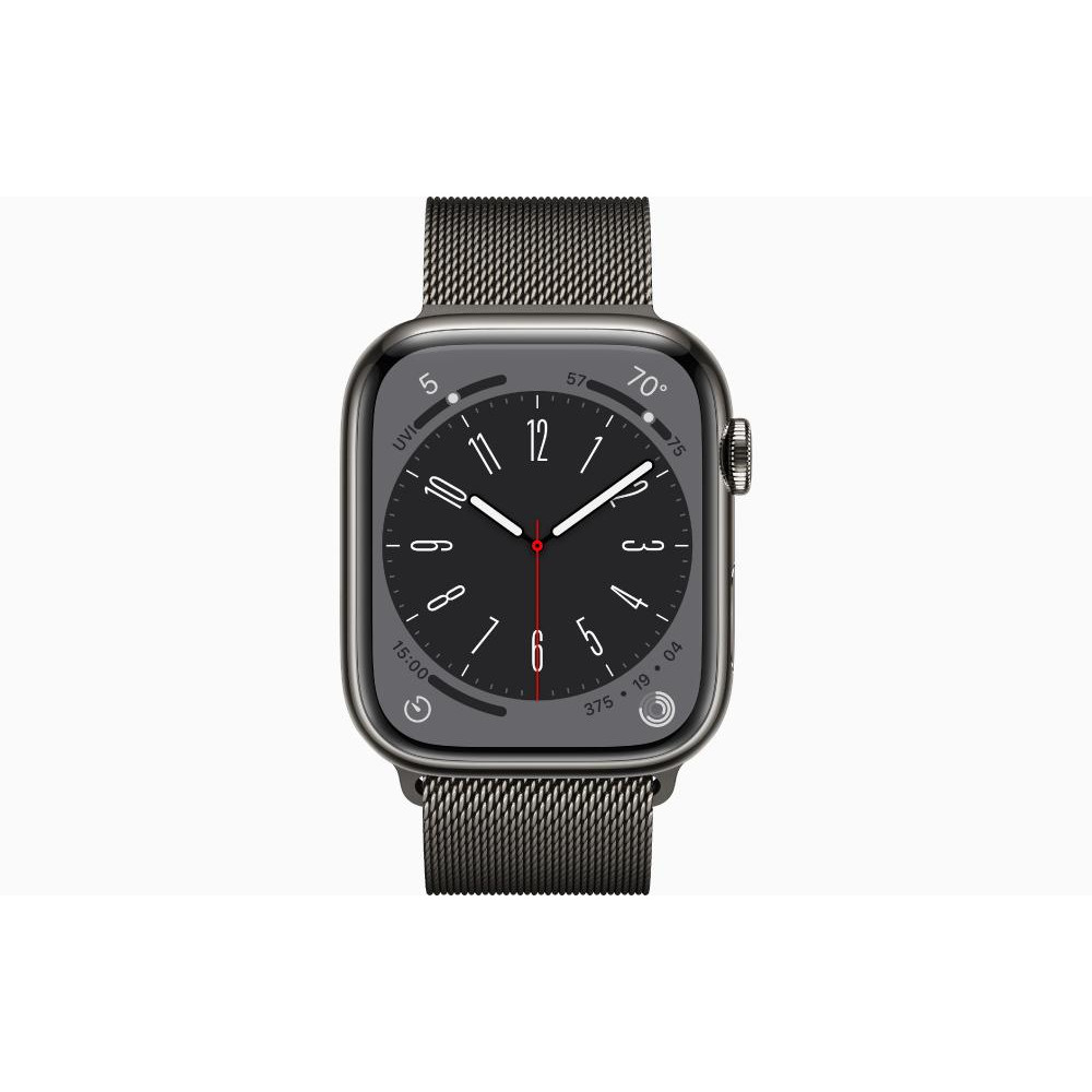 Apple Watch 8 + LTE 41mm Graphite Stainless Steel Case Graphite Milanese Loop (MNJL3/MNJM3)